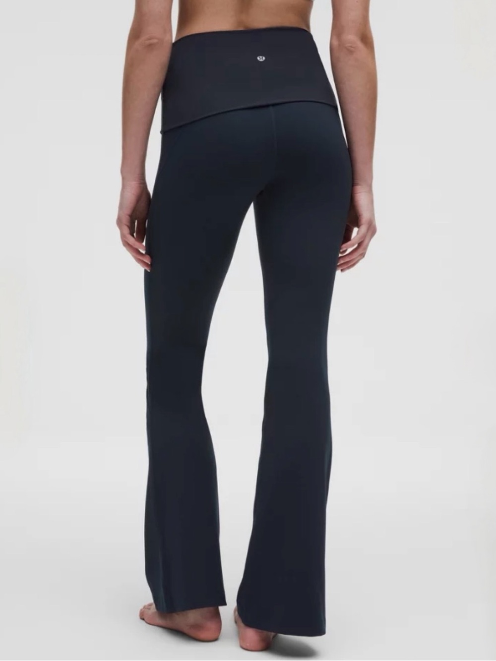 NWT lululemon athletica GROOVE NULU Fold-over Flare Black Yoga Pants Size 10